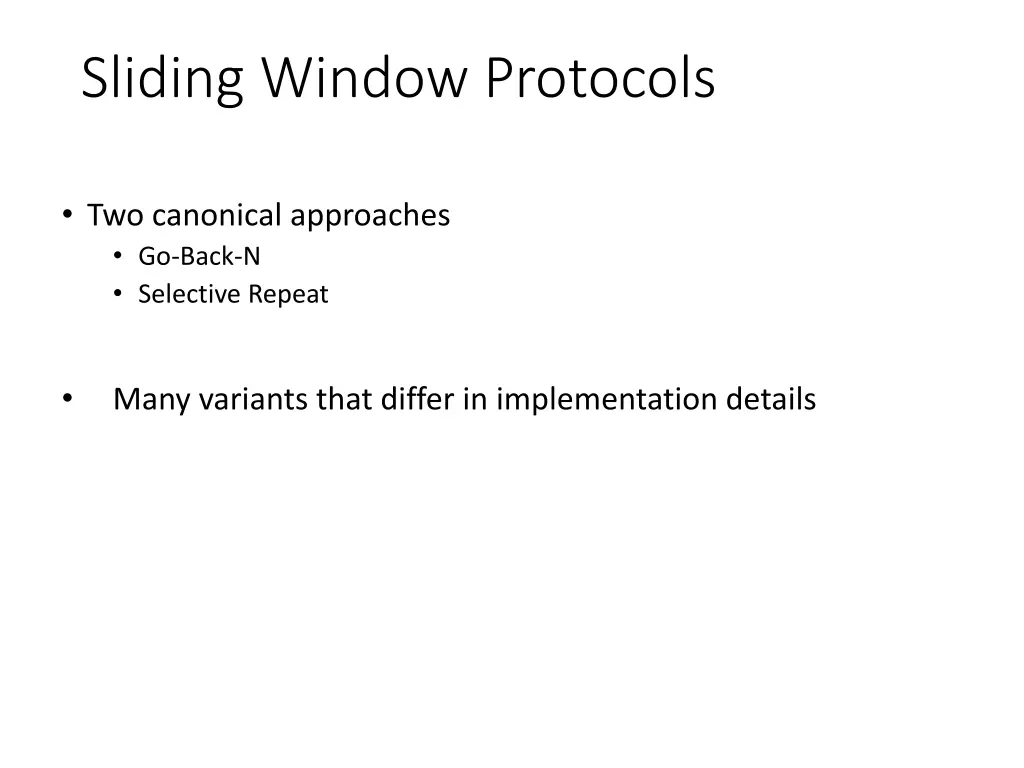 sliding window protocols