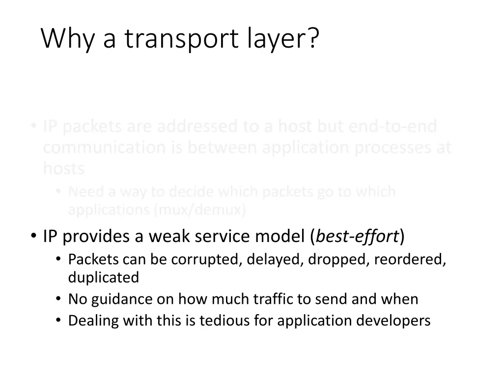 why a transport layer 4