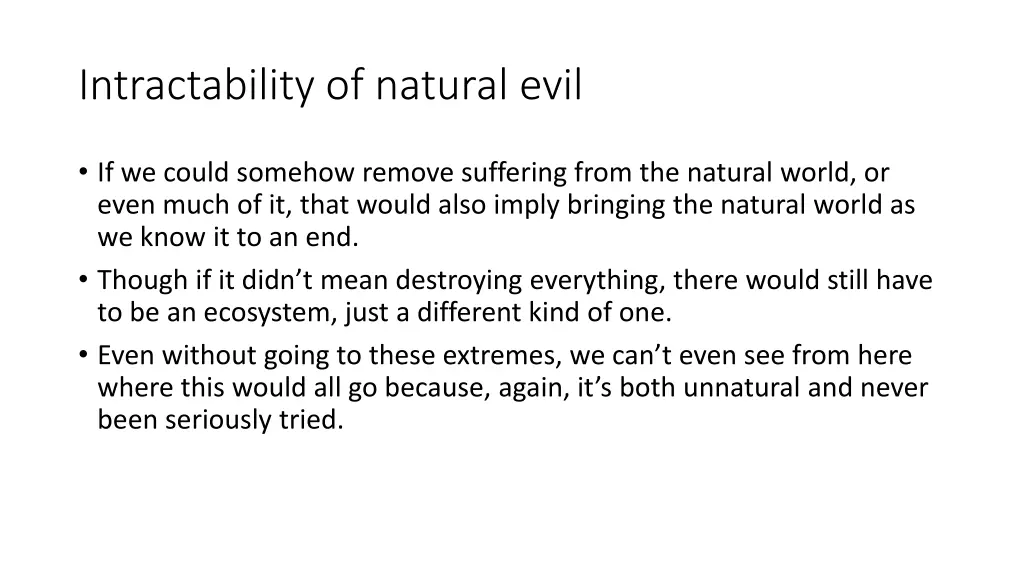 intractability of natural evil 1