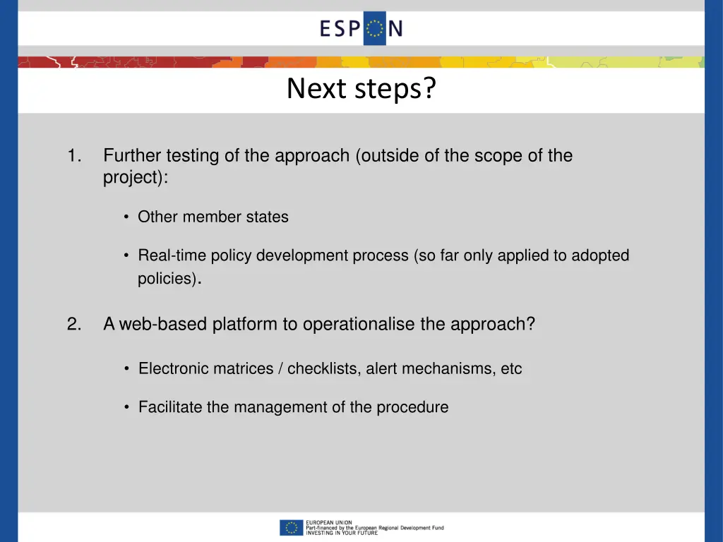 next steps
