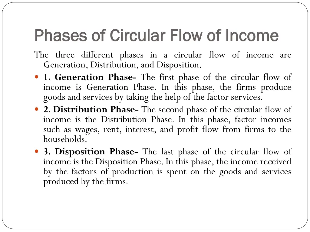 phases of circular flow of income phases