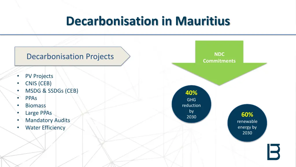 decarbonisation in mauritius