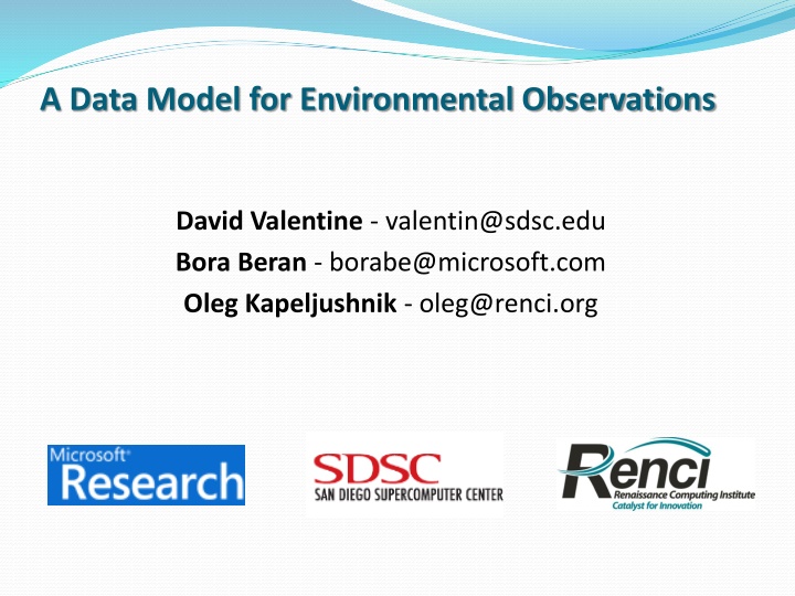 a data model for environmental observations