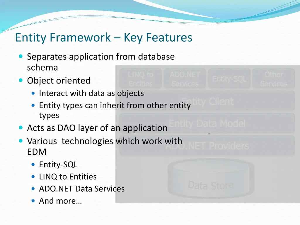 entity framework key features