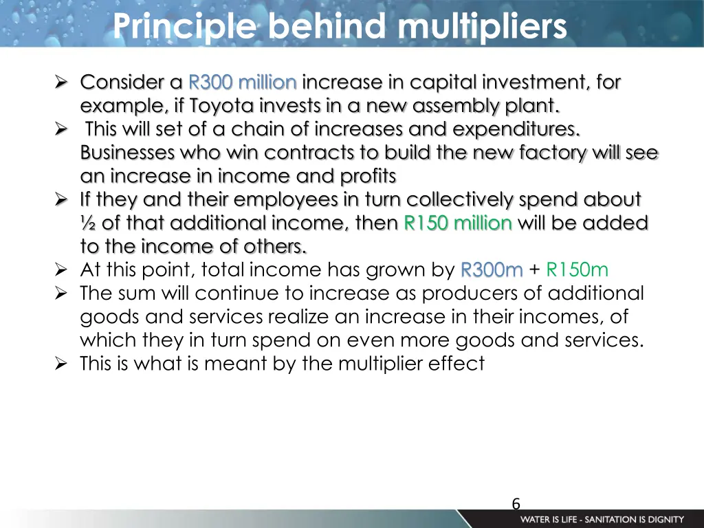 principle behind multipliers
