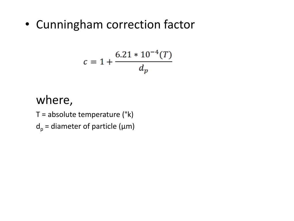 cunningham correction factor