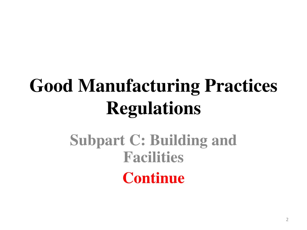 good manufacturing practices regulations