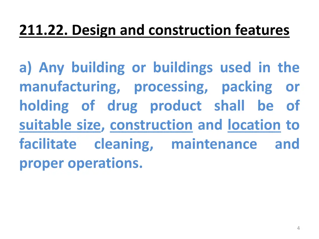 211 22 design and construction features