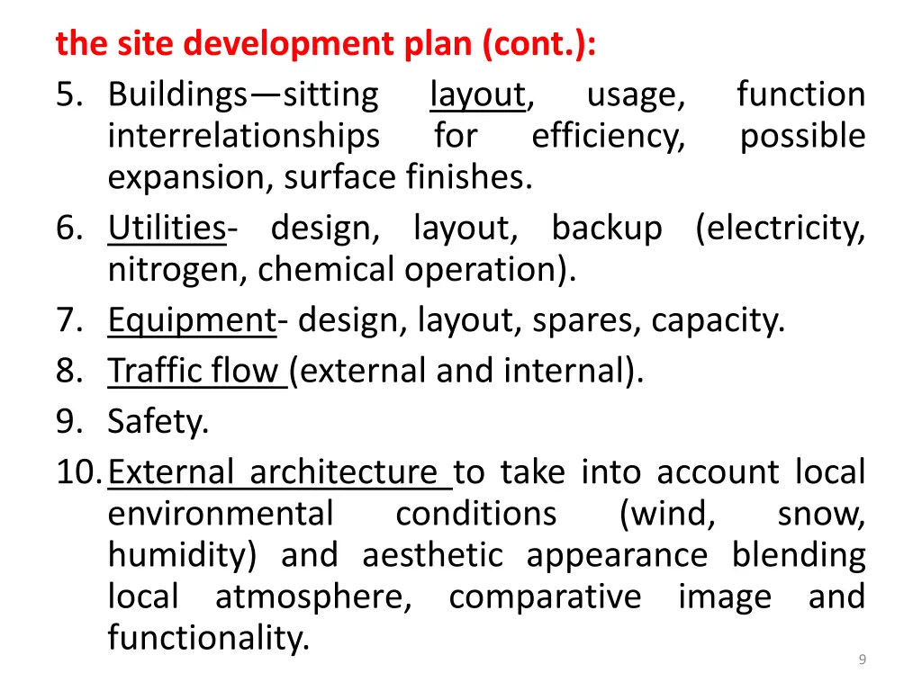 the site development plan cont 5 buildings