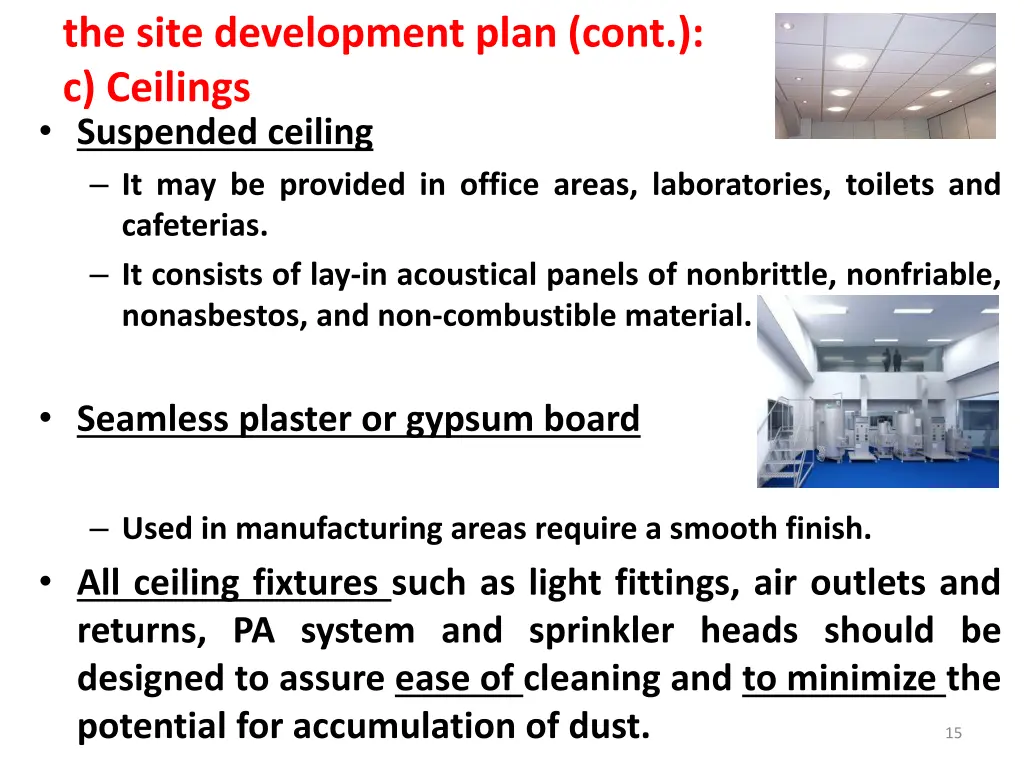 the site development plan cont c ceilings