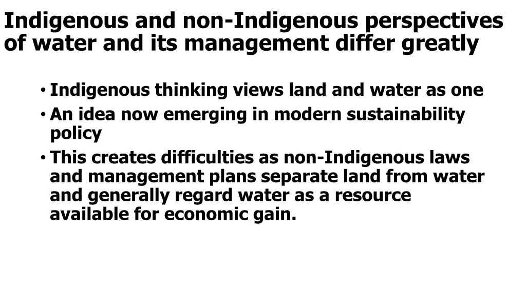 indigenous and non indigenous perspectives