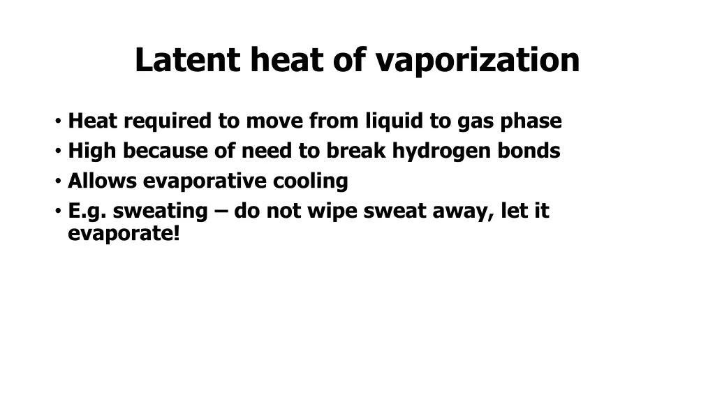 latent heat of vaporization