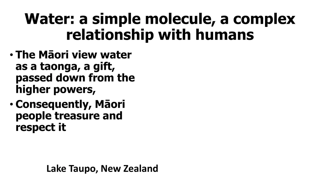 water a simple molecule a complex relationship