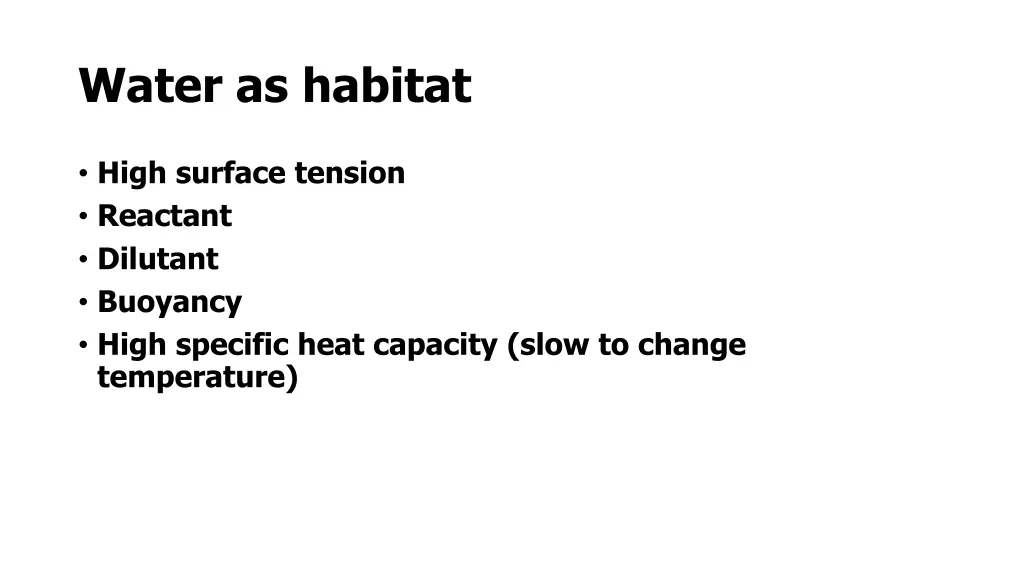 water as habitat
