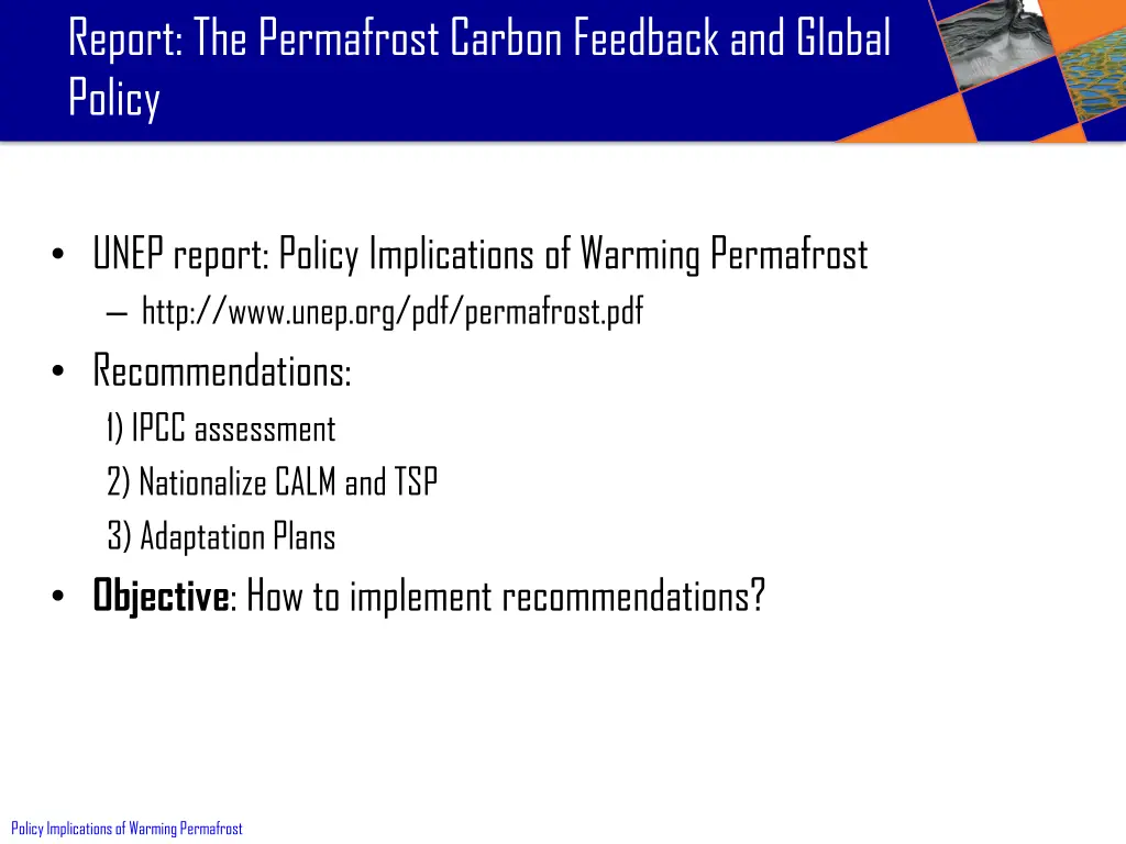 report the permafrost carbon feedback and global
