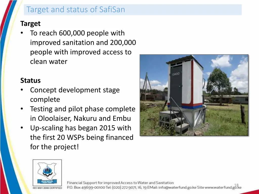 target and status of safisan