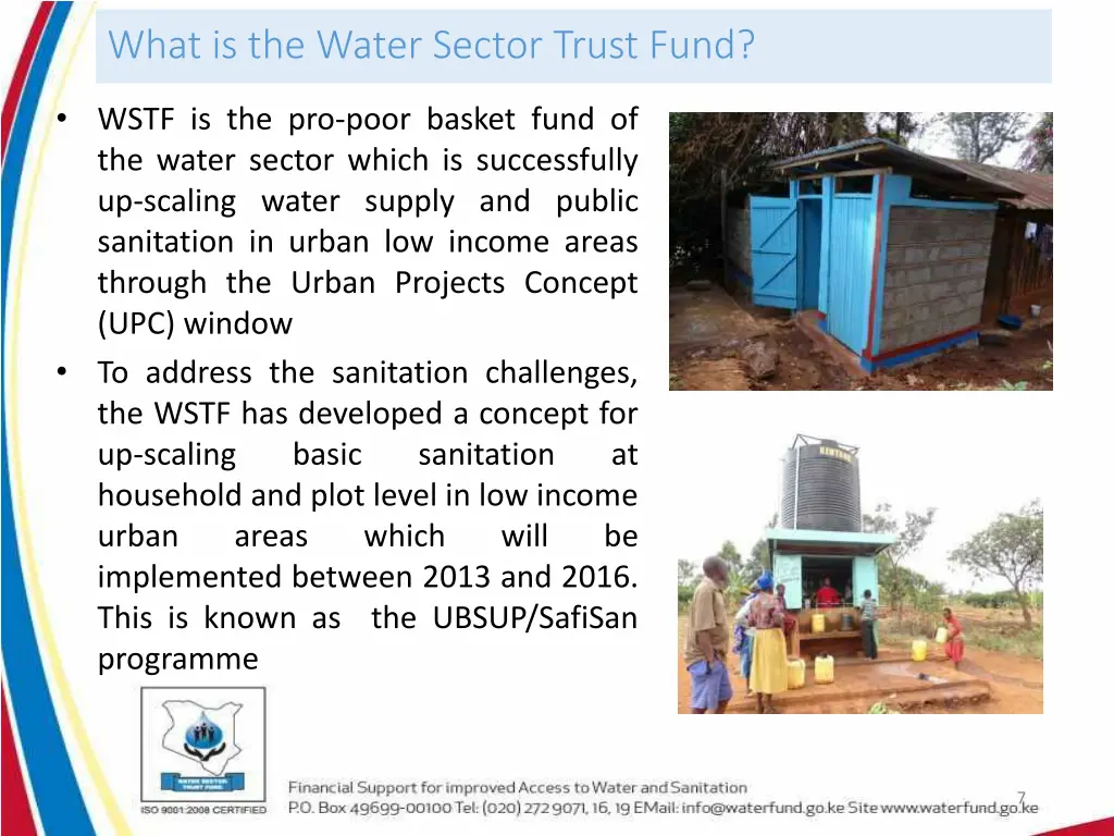 what is the water sector trust fund