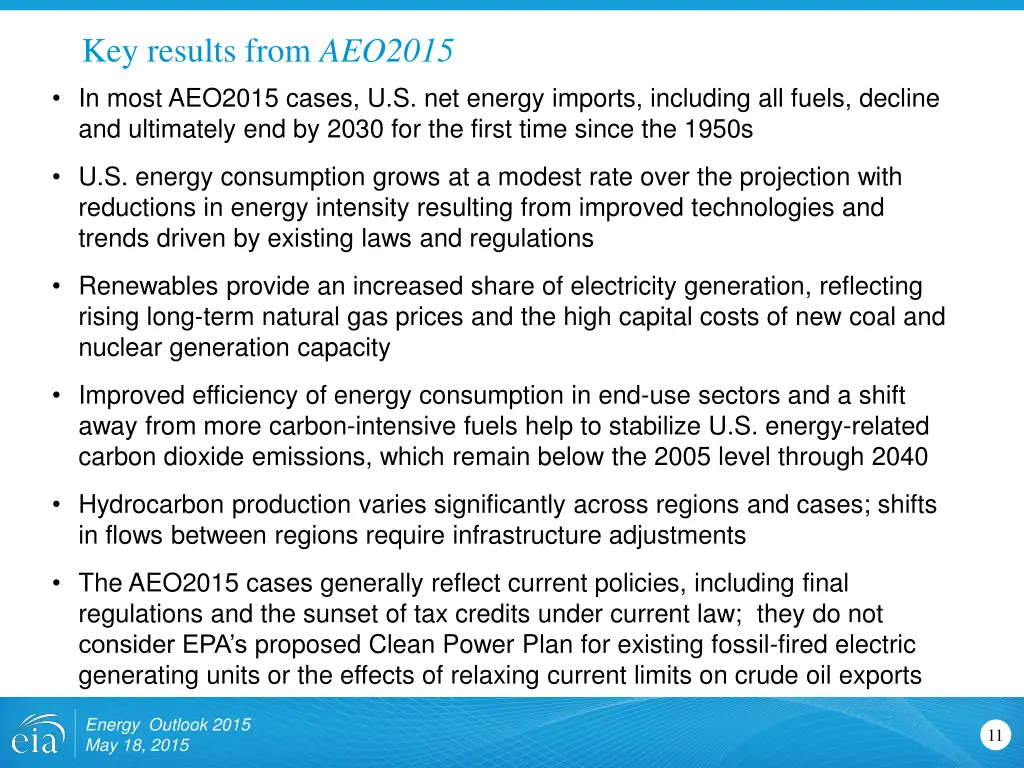 key results from aeo2015