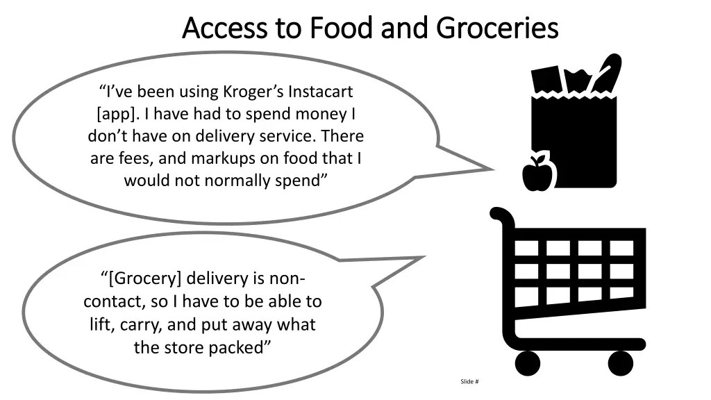 access to food and groceries access to food