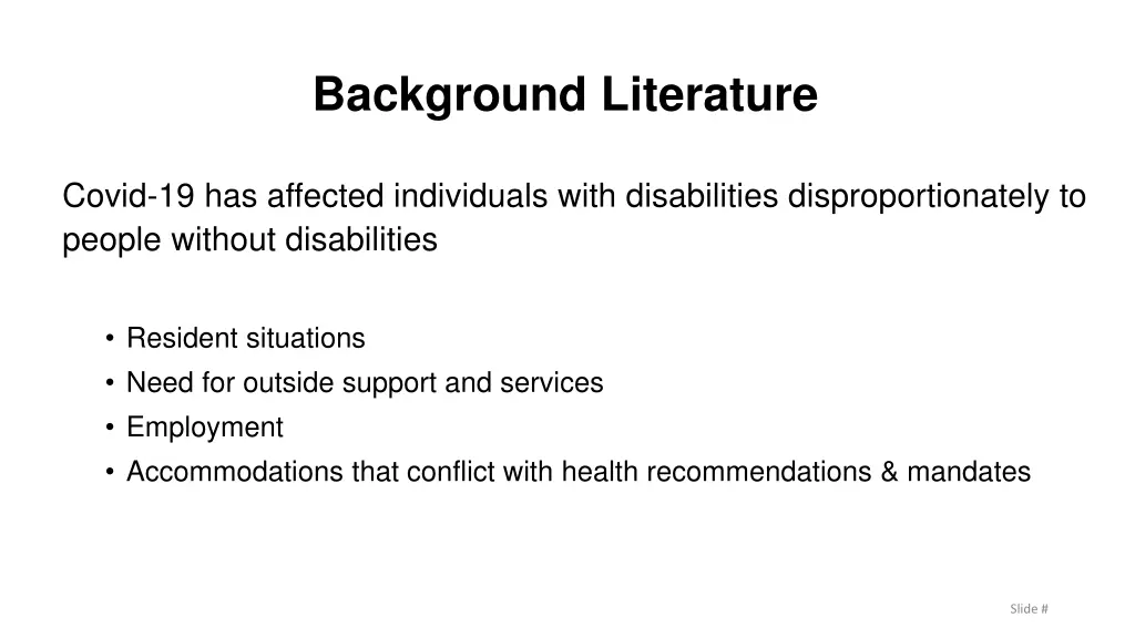 background literature