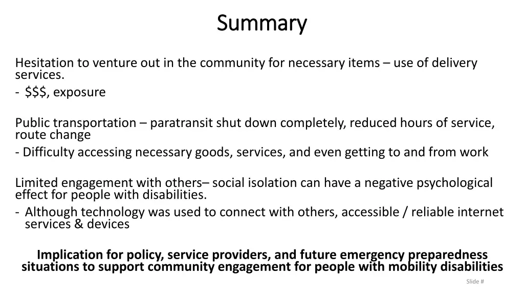 summary summary