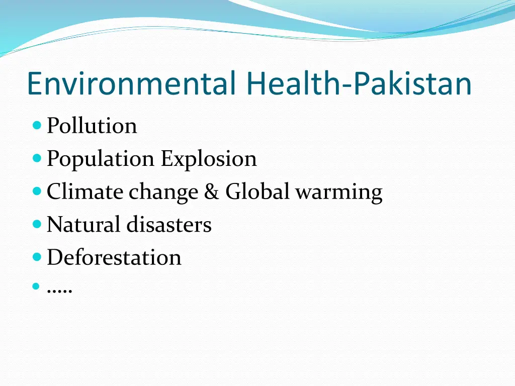 environmental health pakistan