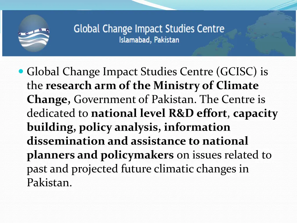 global change impact studies centre gcisc