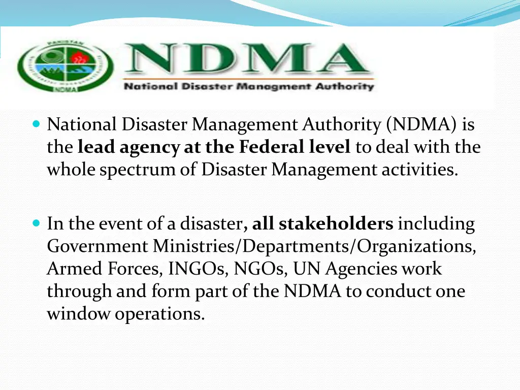 national disaster management authority ndma