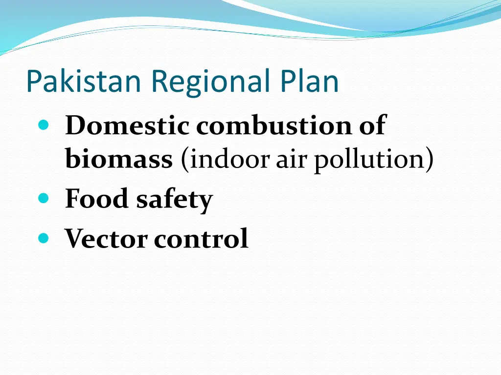 pakistan regional plan domestic combustion