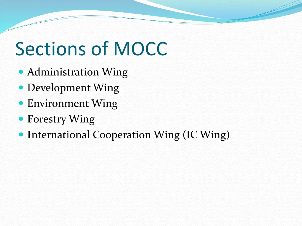 sections of mocc