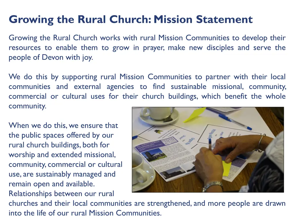 growing the rural church mission statement