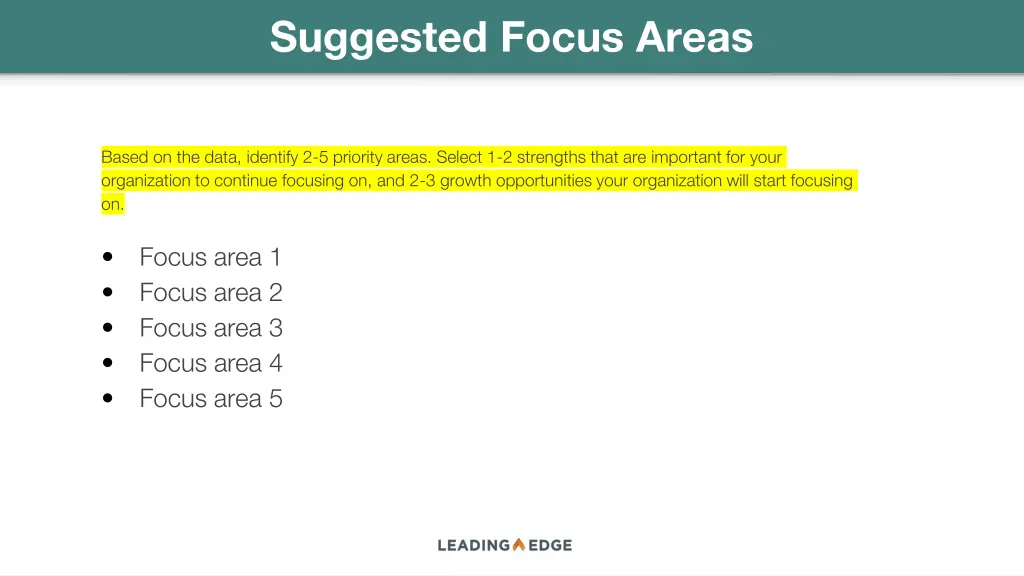 suggested focus areas
