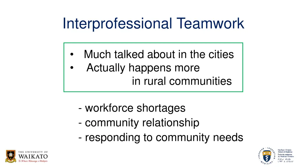interprofessional teamwork