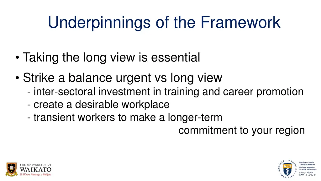 underpinnings of the framework