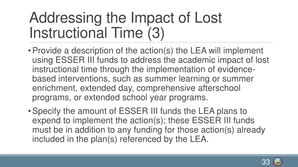 addressing the impact of lost instructional time 2