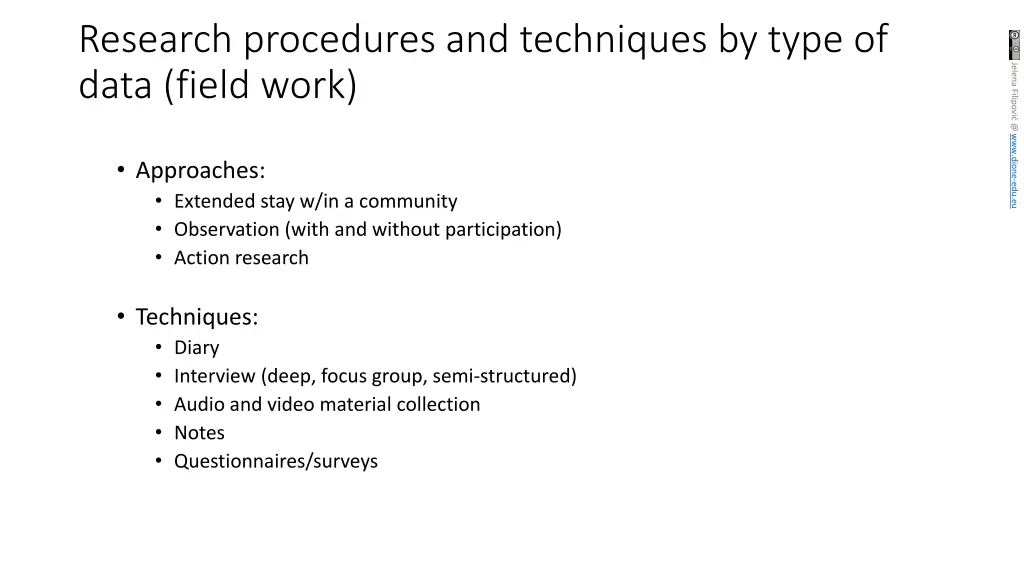 research procedures and techniques by type