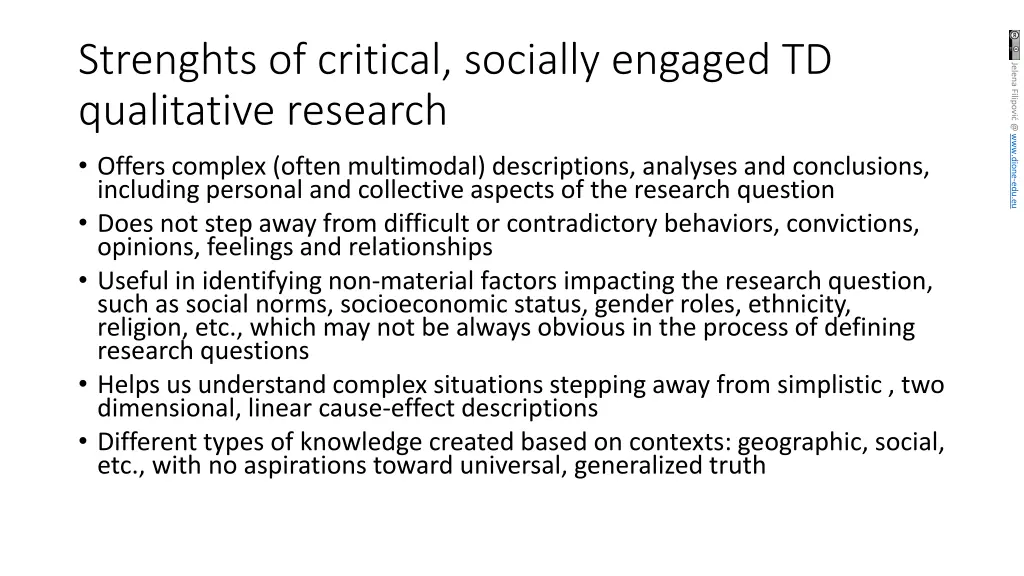strenghts of critical socially engaged