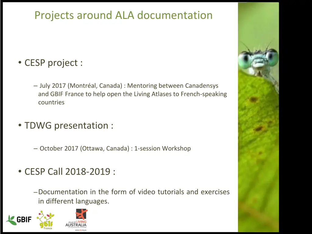 projects around ala documentation