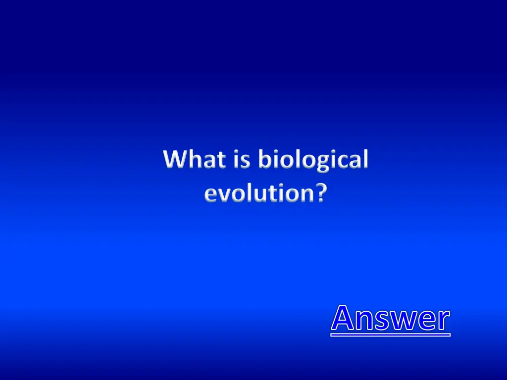 what is biological evolution