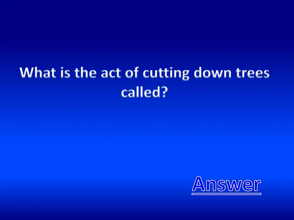 what is the act of cutting down trees called