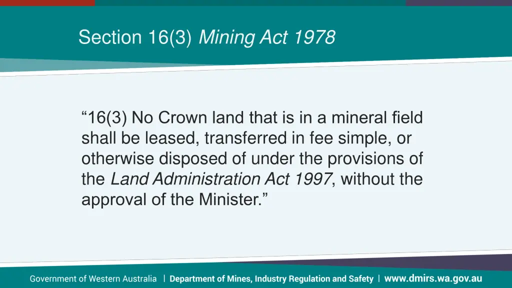 section 16 3 mining act 1978