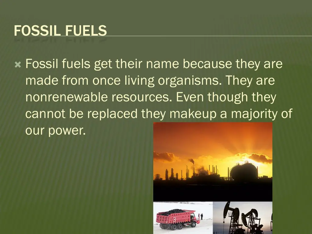 fossil fuels