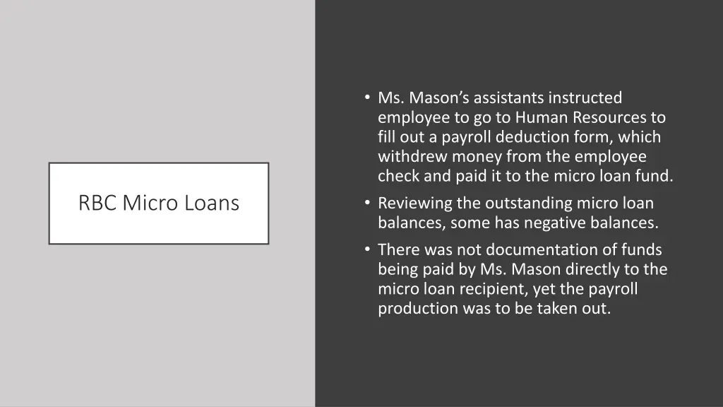 ms mason s assistants instructed employee