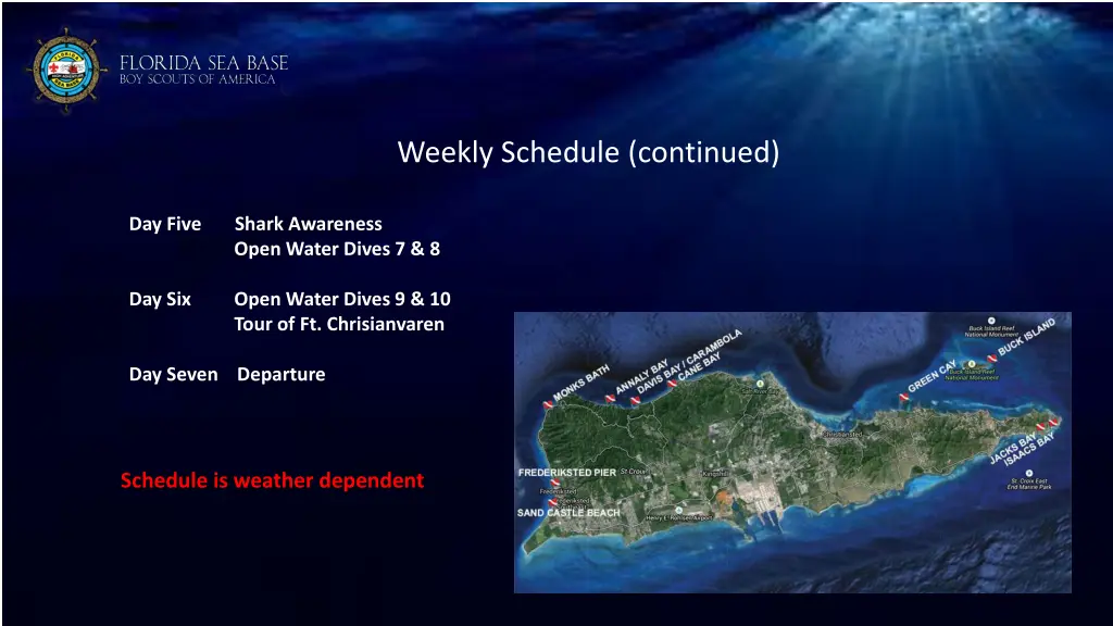 weekly schedule continued