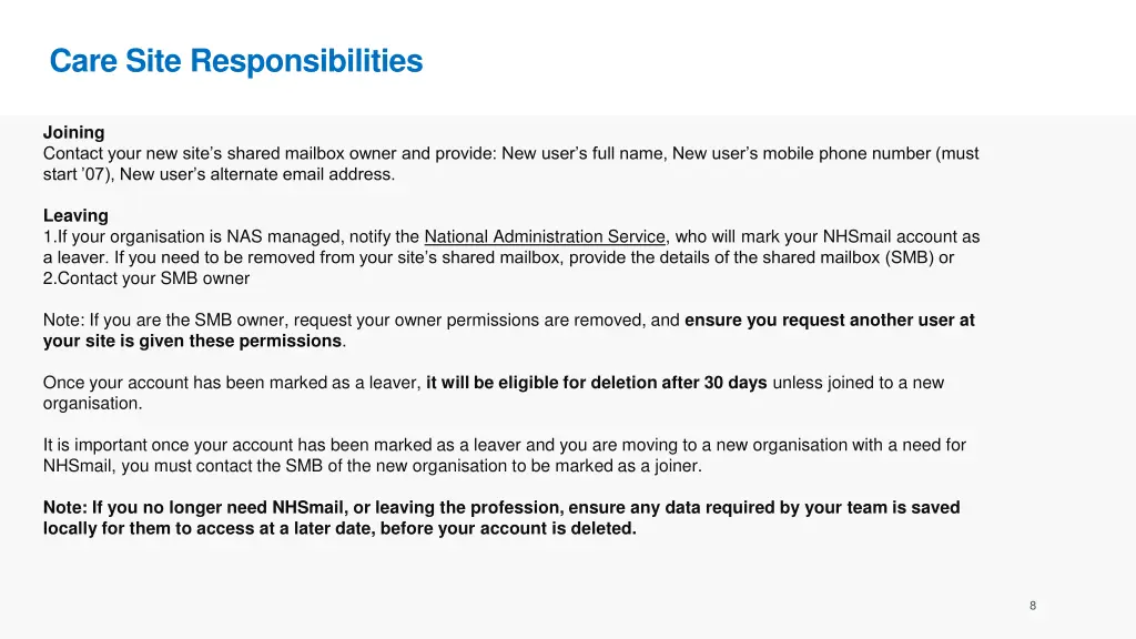 care site responsibilities 1