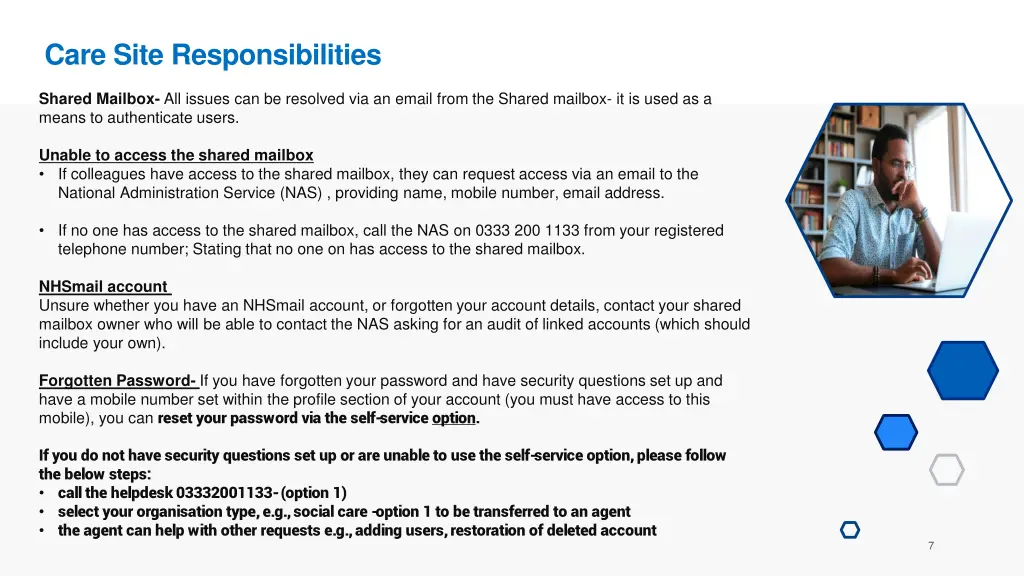 care site responsibilities