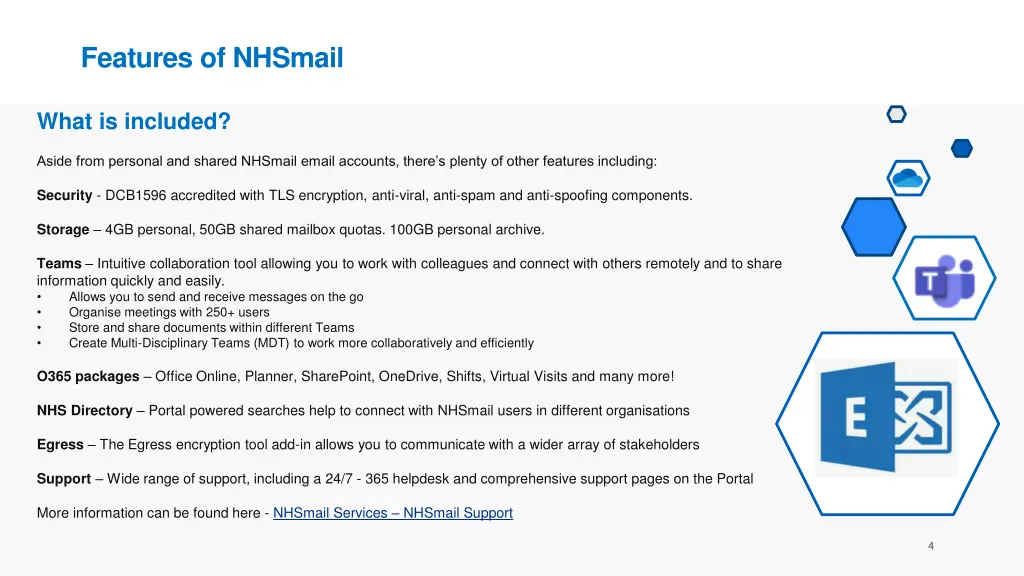 features of nhsmail