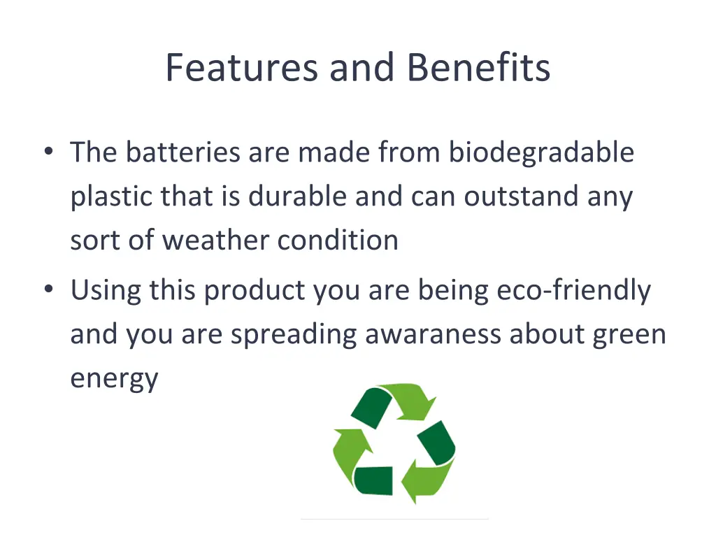features and benefits