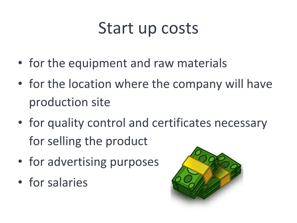 start up costs