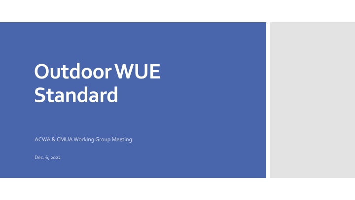 outdoor wue standard